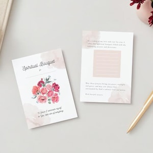 Tarjeta imprimible con ramo espiritual / Regalo de oración católica / Ofrenda religiosa personalizada / Rosario, misa, devociones / Descarga digital