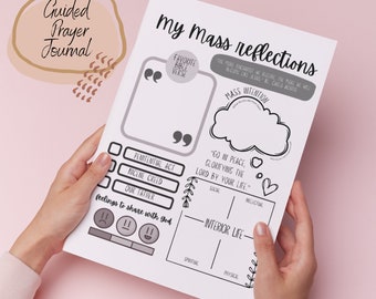 Mass Reflection Catholic Journal l Childrens Mass Prayer Printable Download l Kid Sunday Print Handout l Bible Notes l Prayer Journal Women