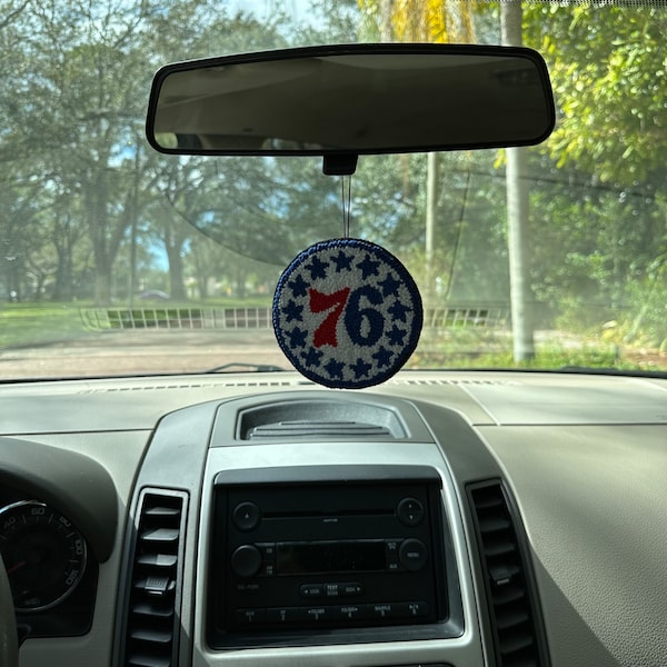 Philadelphia 76ers Car Mirror Charm Hanging Car Accessories Handmade Taxi Ornaments