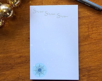 Snow, Snow, Snow, Winter Wonderland, Snowflakes, Quiet Winter, Notepad, 4x6 Memo, 50 Page Tearaway Sheets, To Do List, Memo Pad, Gift