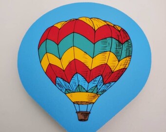 Là-haut et loin dans mon beau ballon | Autocollant en vinyle mat pour montgolfière | Décalcomanie Die Cut résistant à l’eau | Papeterie Bouteille pour ordinateur portable