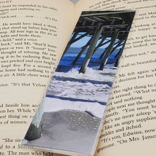 Under The Pier Sea Ocean Beach Sand Waves Photograph Bookmark Bookmarker Laminated Round Corners Book Read Reading Learning Reader