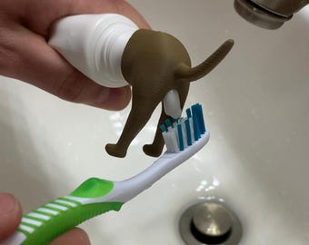 Pooping Dog Butt Toothpaste Topper: Funny Gag Gift for Dog Lovers