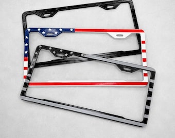 American Flag 3D Printed License Plate Frame | Patriotic | USA | America