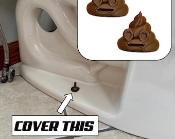 Tapones para tornillos de inodoro con emojis de caca