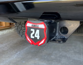Custom Motocross Number Plate Hitch Cover: Dirtbike MX Accessory
