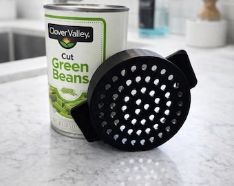 Tapa coladora para latas de conservas / Escurridor de latas de atún y verduras / Utensilio de cocina sin ensuciar / Herramienta coladora de alimentos impresa en 3D