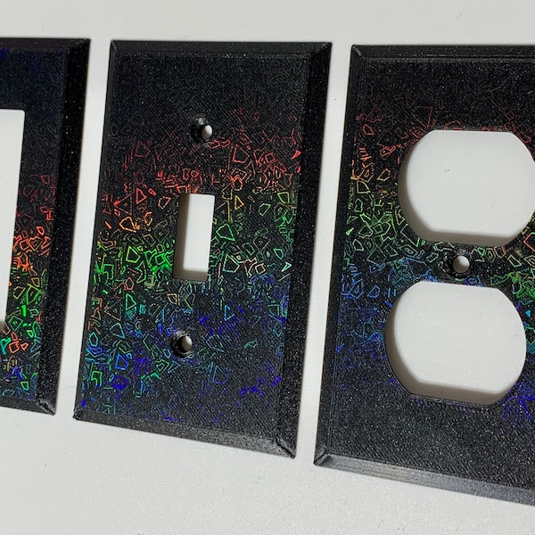 Holographic 3D Printed Light Switch Covers | Outlet Covers | Custom Colors