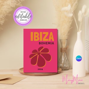 Travel Photo Book Template Ibiza, Ebook Canva Template, Coffee Table Book Customizable, Travel Journal Printable, Print & Personalize Book