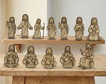 Jesus SVG Bundle for Laser Engraving - 12 Christian Faith Designs - Religious Wood Art Files (Digital Download)