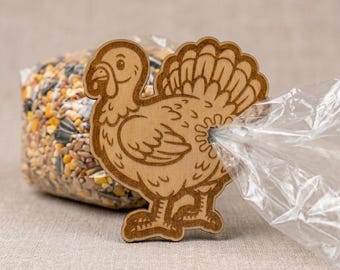 Turkey Bread Tie SVG Laser Cut File - Whimsical Bag Clip Design (Digital Download)
