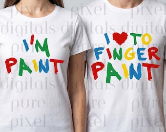 Ich liebe es, die Finger zu malen passende paar Shirts SVG PNG (digitaler Download)