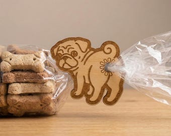 Funny Pug Bag Tie SVG for Laser Engraving - Dog Lover Gift (Digital Download)