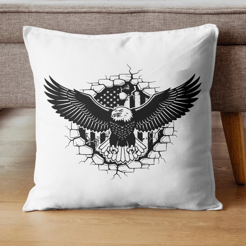 Patriotic Eagle Flag SVG for Laser Engraving - American Distressed ...