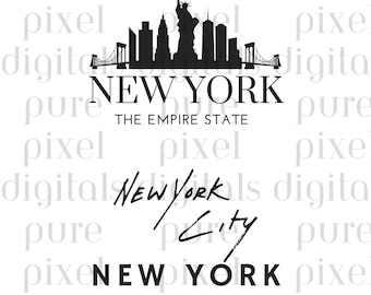 NYC Skyline SVG Bundle - New York Cityscape Cut Files (Digital Download)
