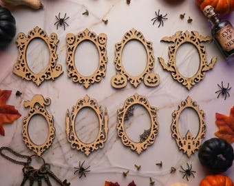 Spooky Gothic Halloween Frames SVG Bundle - 8 Laser Cut Designs (Digital Download)