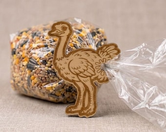 Funny Ostrich Bag Clip Laser Cut SVG File - Unique Bread Tie Holder (Digital Download)