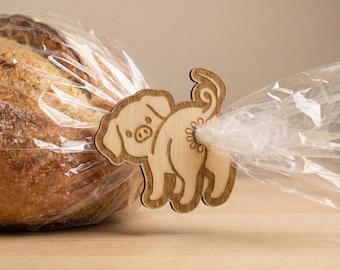 Pig Butt Bag Tie SVG – Funny Animal Bread Clip Design (Digital Download)