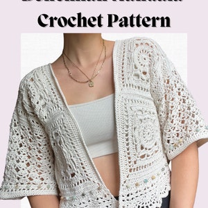 Bohemian Mandala Cardigan PATTERN - PDF ONLY - Intermediate Crochet Pattern - Summer Cardigan - Beach Cover Up