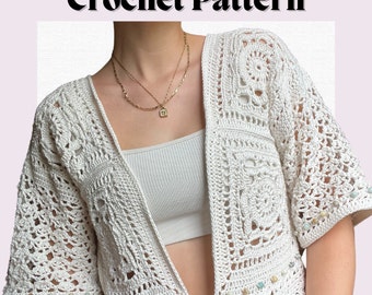Bohemian Mandala Cardigan PATTERN - PDF ONLY - Intermediate Crochet Pattern - Summer Cardigan - Beach Cover Up