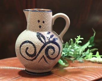 ピッチャー　水差　ドイツ ヴィンテージ西ドイツ製ピッチャーセット：ブルー＆グレーのセラミック