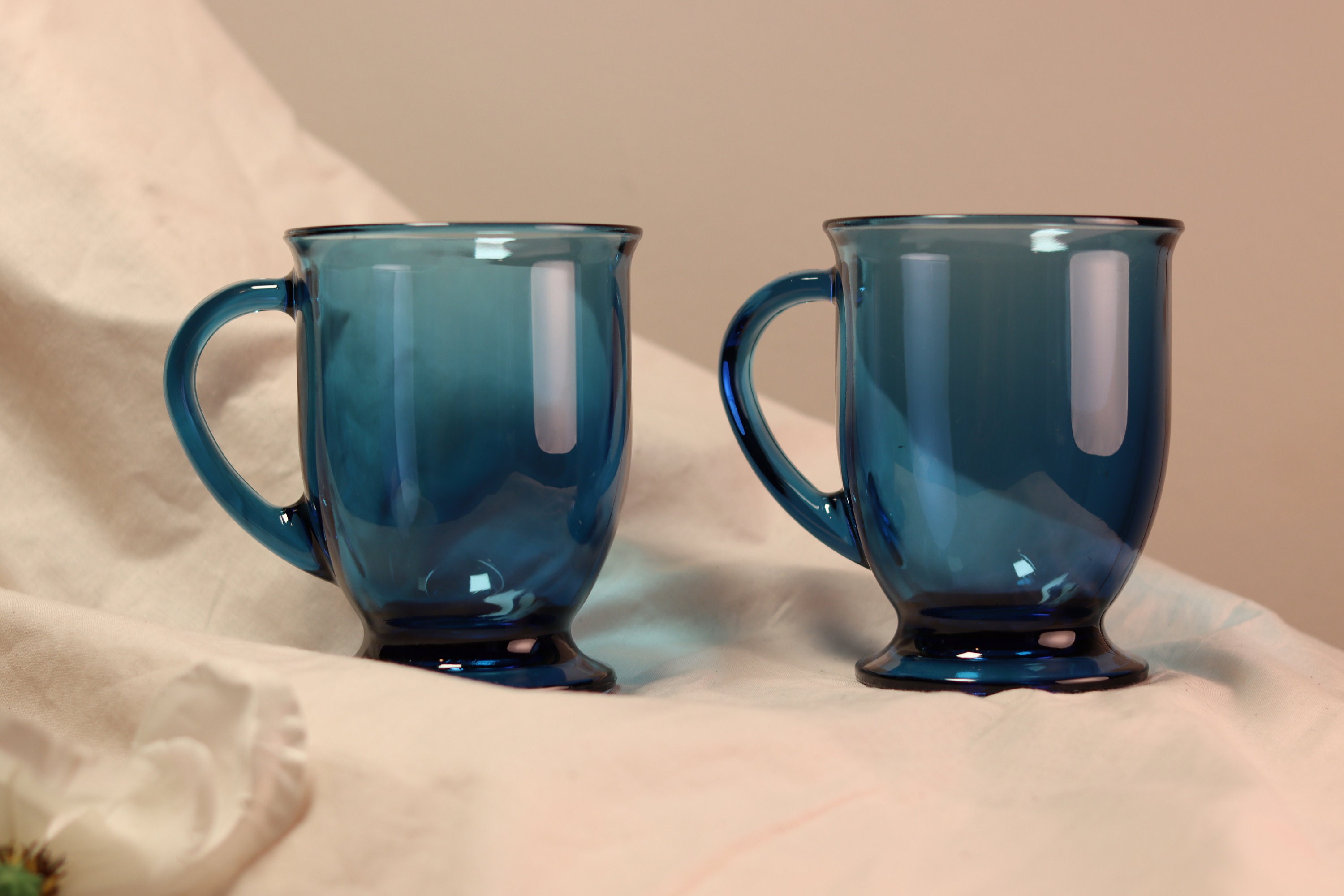 Vintage Large Cobalt Blue Anchor Hocking Coffee Mug Cup Glass Made
