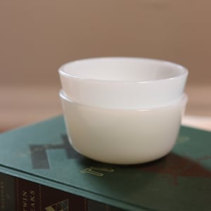 Set of 2 Fire King Milk Glass Saucers