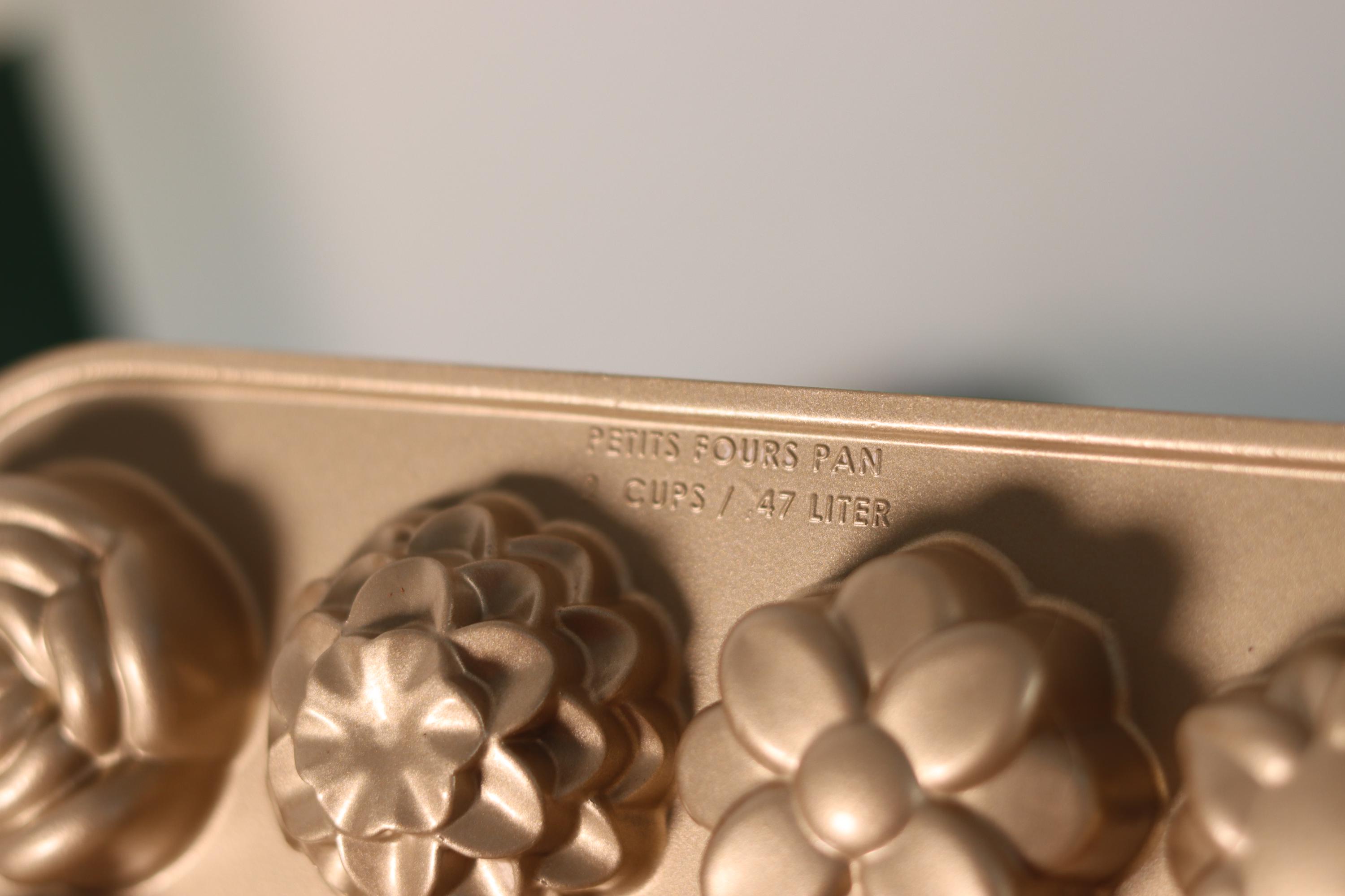 Nordic Ware Williams Sonoma Rose Gold Floral Petits Fours Bake Pan