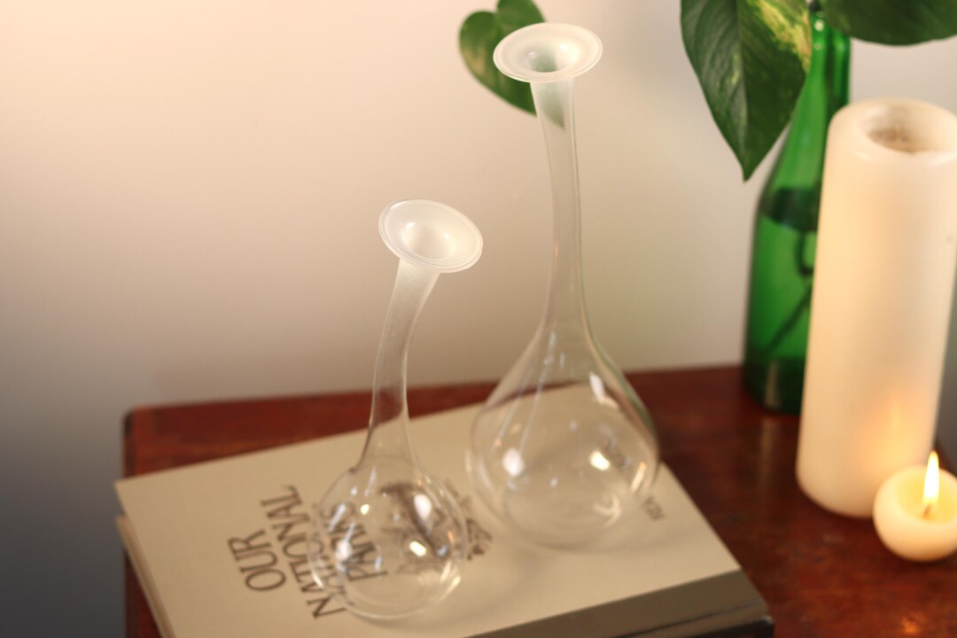 手吹きアートガラスのつぼみ花瓶：モダンな繁殖用2個セット - Etsy 日本