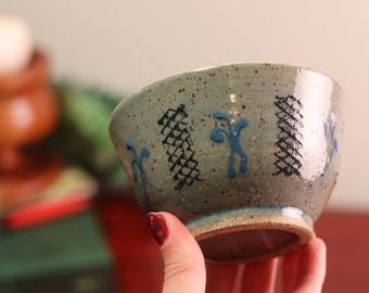 Small Handmade Japanese Style Studio Pottery Speckle Glazed Ceramic Tea Cup