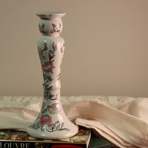 Single Porcelain Chinese Swallow Bird Candlestick | Vintage Ceramic Candleholder