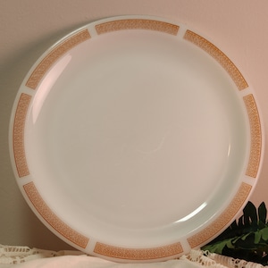 Anchor Hocking Fire King Placesetters Plate / #1042 Patrón de oro / Vaso de leche de los años 70 / EE.UU.