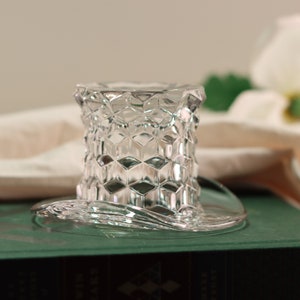 Vintage Fostoria Clear Glass Top Hat Trinket Dish / Ashtray | American Pattern