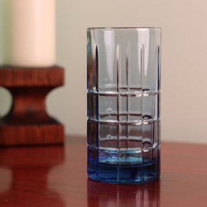 Anchor Hocking Tartan Plaid Highball Drinking Glass | Vintage Colored Glassware | Multiple Colors Available