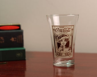 Seltene Coca-Cola Victorian Lady Flared Becherglas | Coca Cola Werbung | Einzelstück