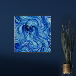 Wand Kunst Abstrakt Sternenhimmel Malerei Kunst Druck Nachthimmel Blau Moderne Wand Kunst Druck Zeitgenössisch Wohnkultur