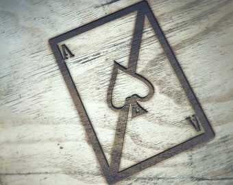 As de espadas naipes, corte por láser, grabado, fresado cnc, impresión 3D