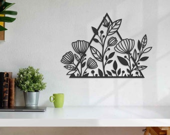 Flor deco diseño moderno geométrico, corte por láser, grabado, fresado cnc, impresión 3D