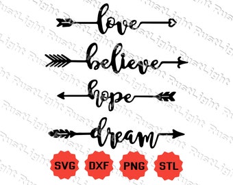 Archivos de 4 flechas para corte láser, grabado o impresión 3D