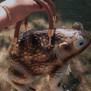 Enchanted Frog Toad Companion Purse Handmade Whimsical Whimsigoth Goblincore Handbag