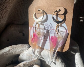 Natural Flower & Resin Earring