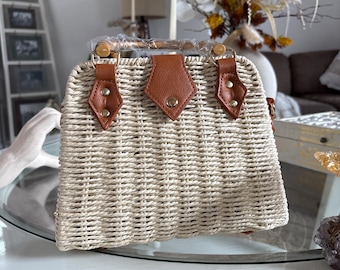 Small Top Handle Satchel - Trapezoid / Removable Strap