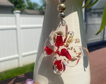 Butterfly and flower keychain