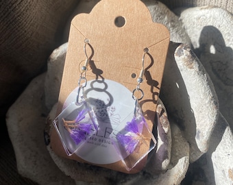 Natural Flower & Resin Earring