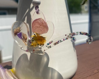 Butterfly and flower keychain