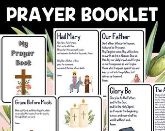 Prayer Booklet | Printable | 19 prayers included | Sunday School | Religious Education | Communion | Confirmation | Catholic School | Prayer