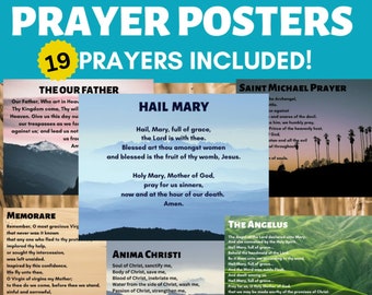 Prayer Printables Posters | Catholic School | Sunday School | Religious Education | Bulletin Board | Confirmation | Communion | Baptism |