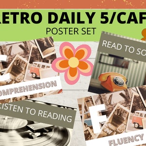 Retro Daily 5 & CAFE Poster Set: Classroom Decor (Digital Download)