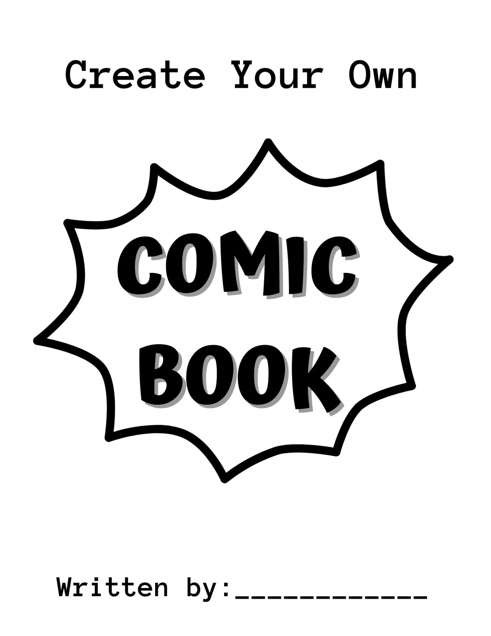Diy Comic Book Example DIY Comic Book Template: 17 Page Creative Writing Activity (PDF Pattern ...