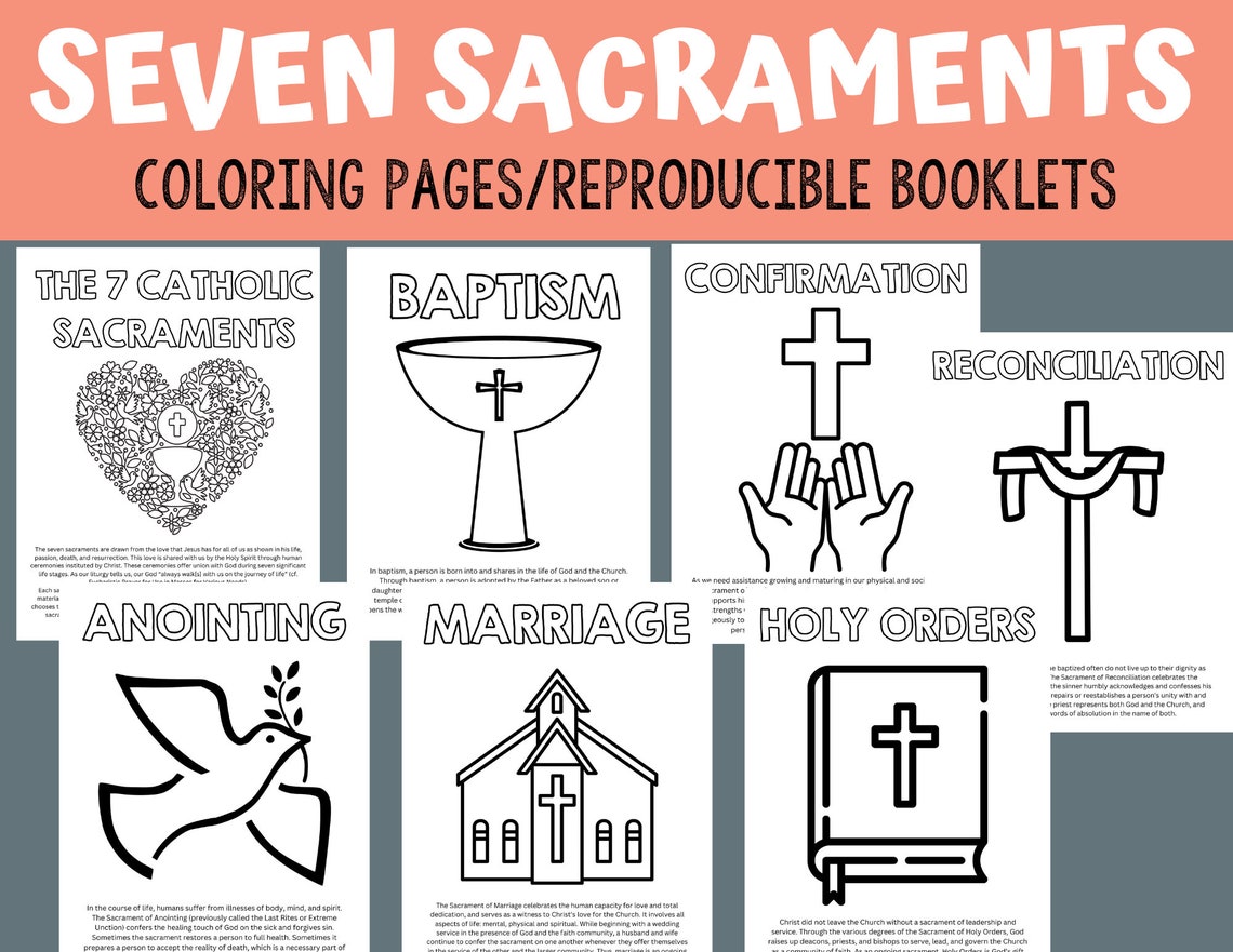 Seven Sacraments of the Catholic Church Sunday School - Etsy